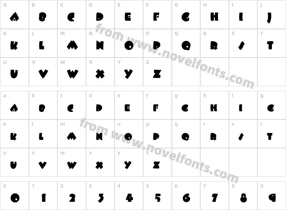 Fatso Regular SwfteCharacter Map