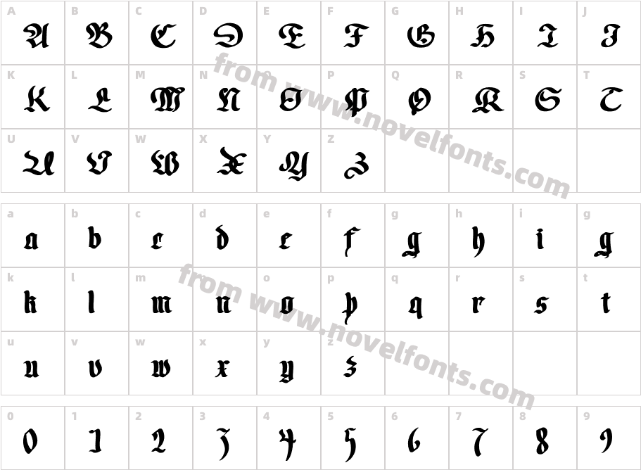 Faustus BoldCharacter Map