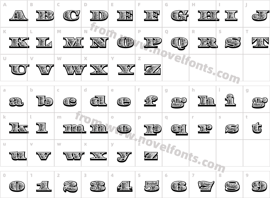 Federal Bureau 12 DiagonalCharacter Map