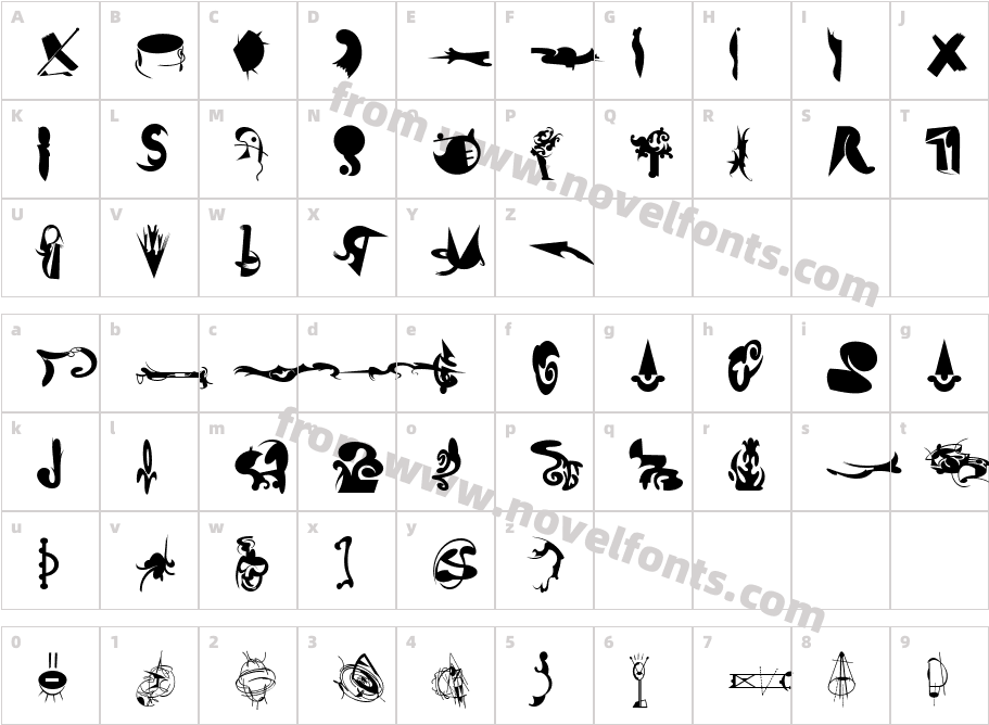 Fella Parts TooCharacter Map