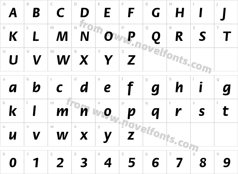 Fiesta BoldCharacter Map