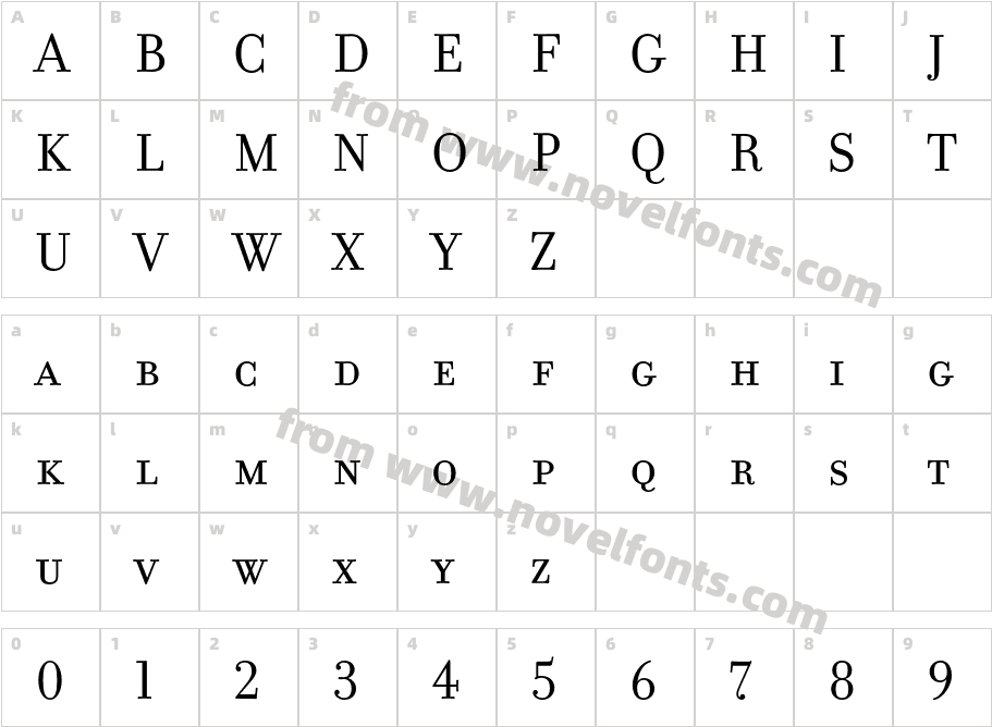 Filosofia Small Caps OTCharacter Map