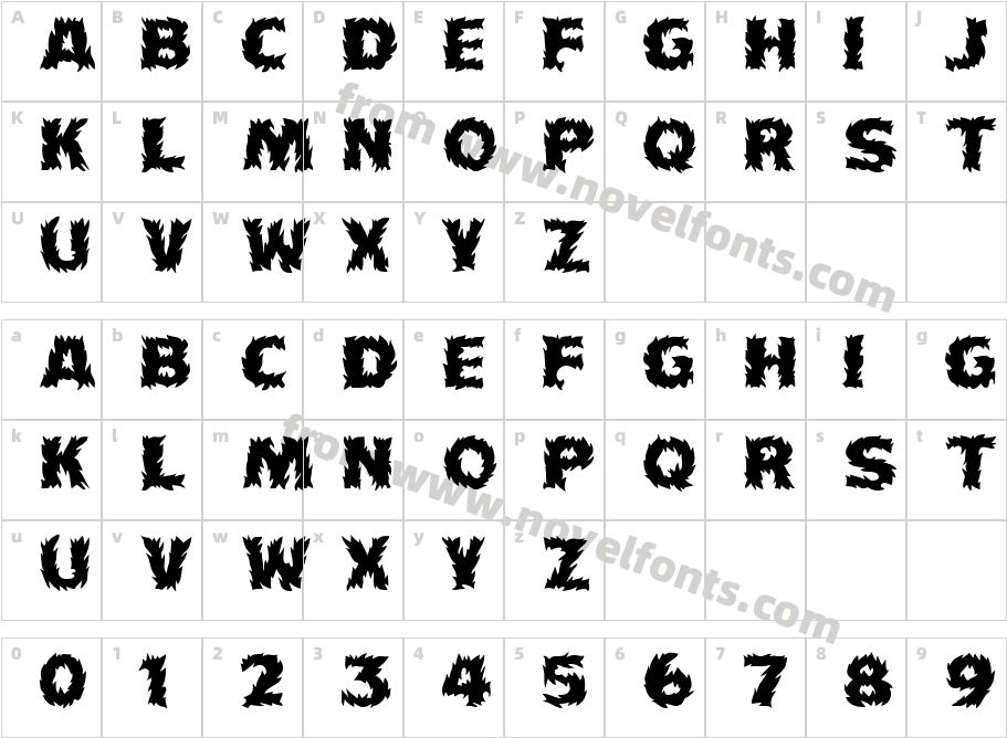 Firecat MediumCharacter Map