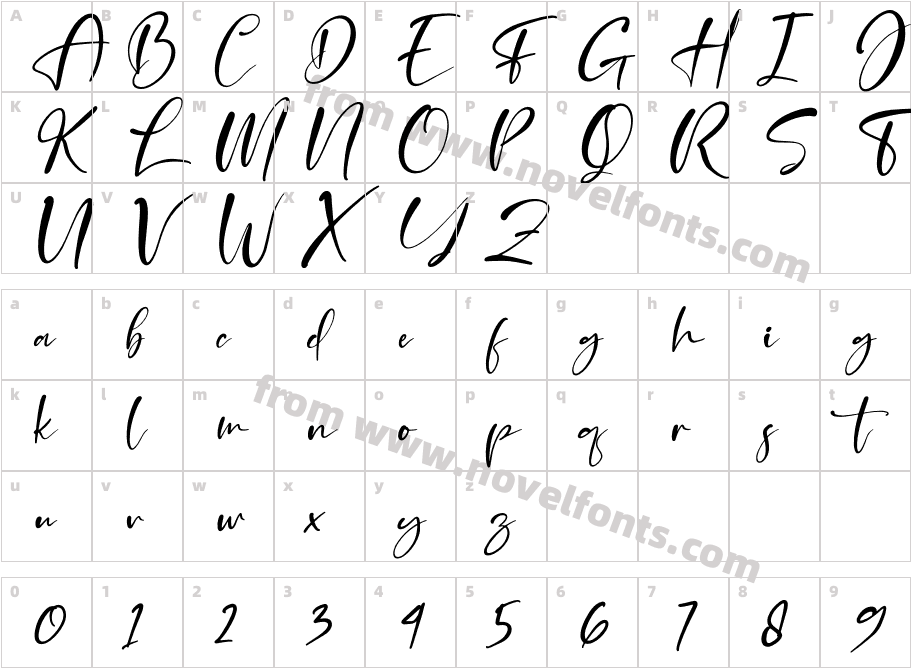 Beterdam Smith ItalicCharacter Map