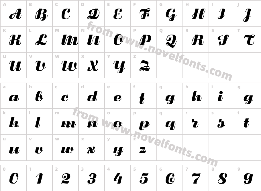 Fluidum Bold RegularCharacter Map