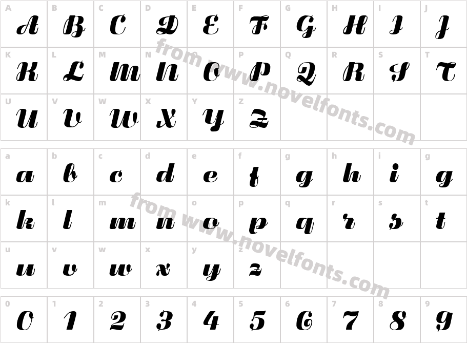 Fluidum BoldCharacter Map