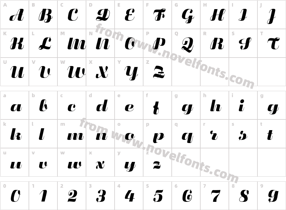 Fluidum CG BoldCharacter Map