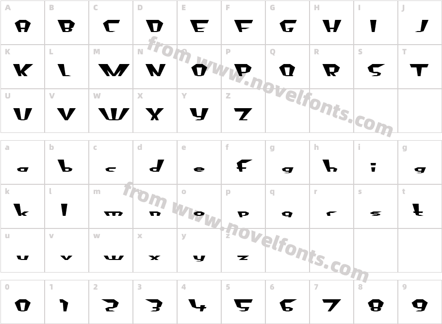 Fluoride Beings RegularCharacter Map