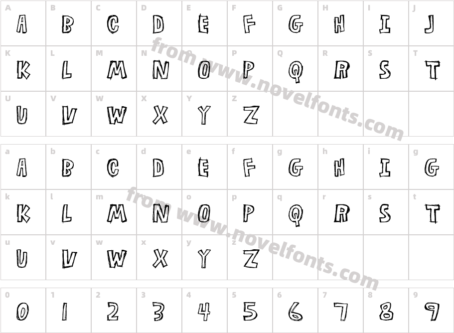 Flyerfonts CorrosionCharacter Map