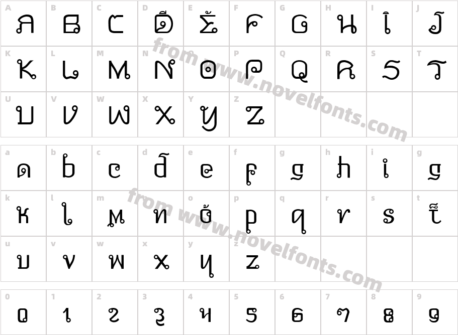 Fon TokCharacter Map