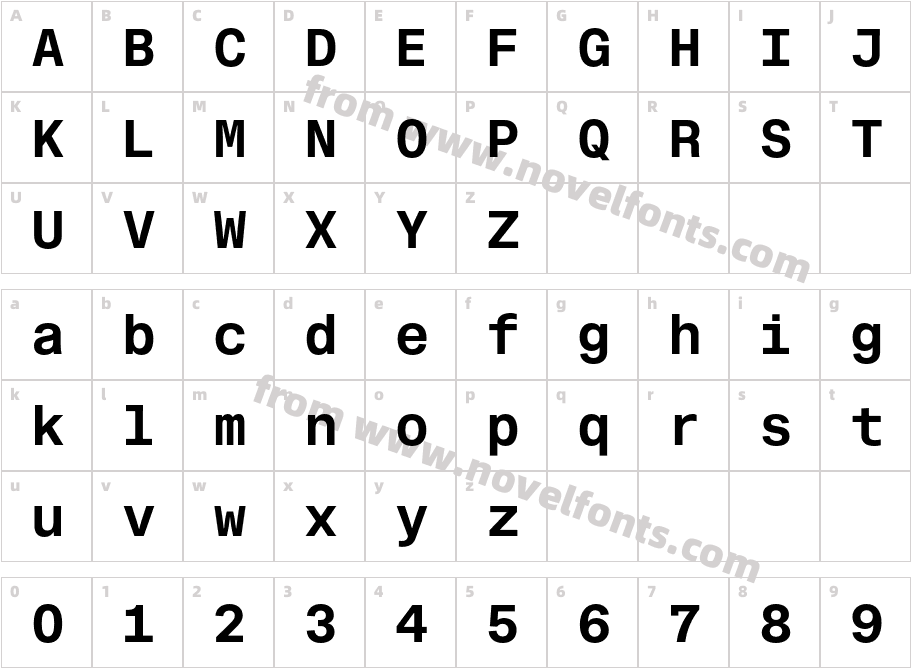 Fonetika Mono Unlicensed Trial BoldCharacter Map