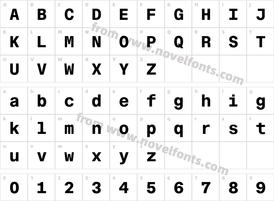 Fonetika Mono Unlicensed Trial Extra BoldCharacter Map