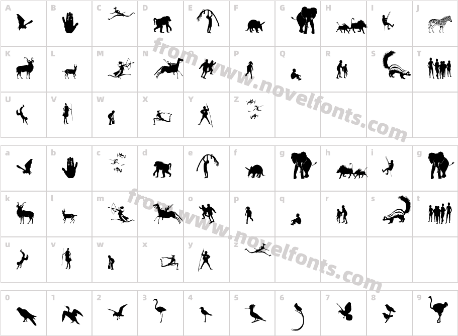 Fonts of Afrika SampleCharacter Map