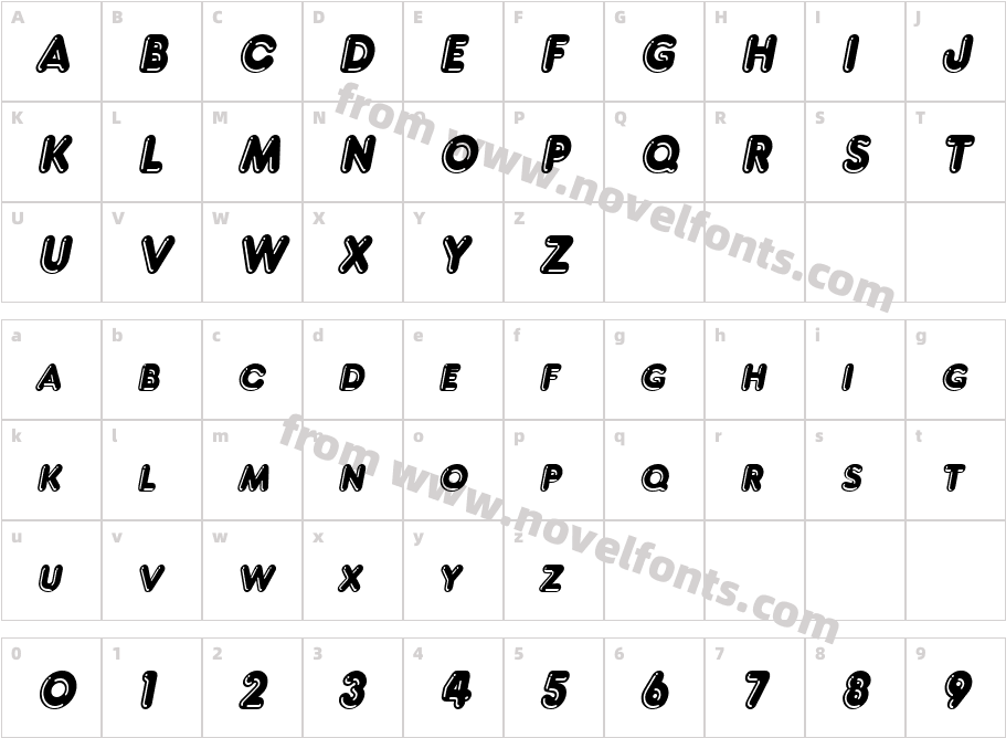 Francis High Lighted ItalicCharacter Map