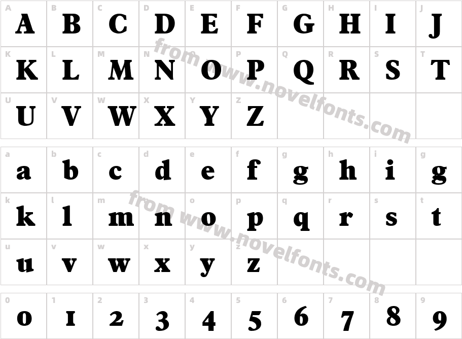 Francisco Extra BoldCharacter Map