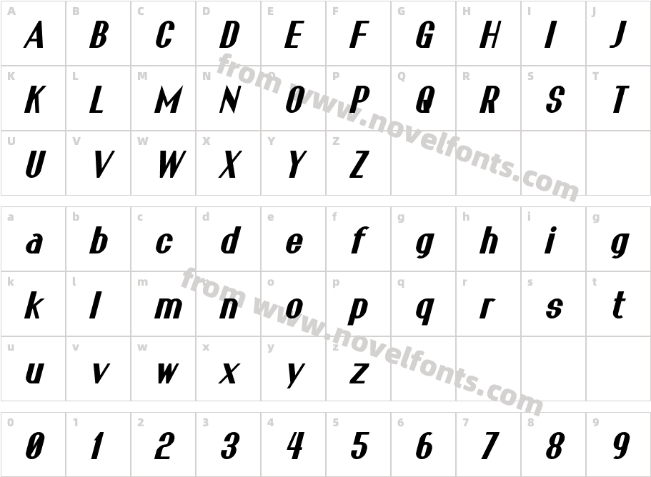 Franck Bold ItalicCharacter Map