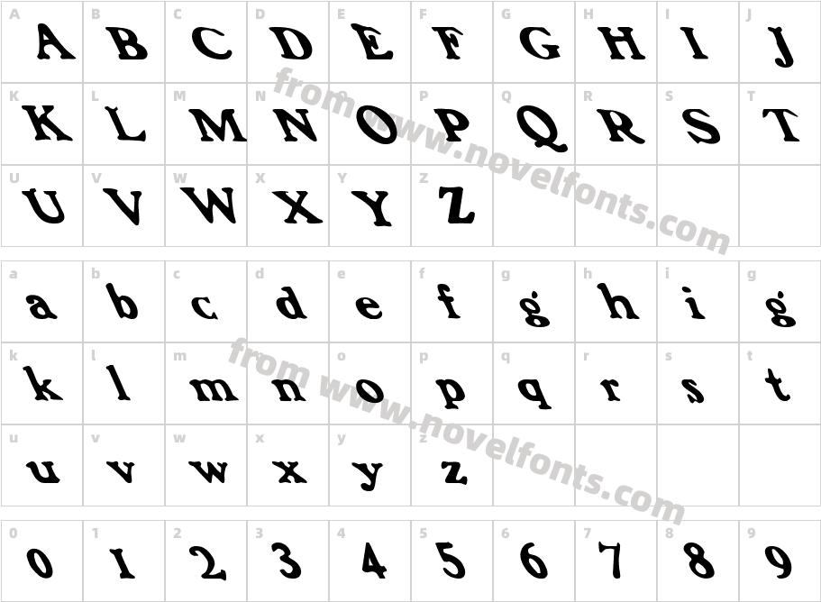 Frank Font LeftyCharacter Map