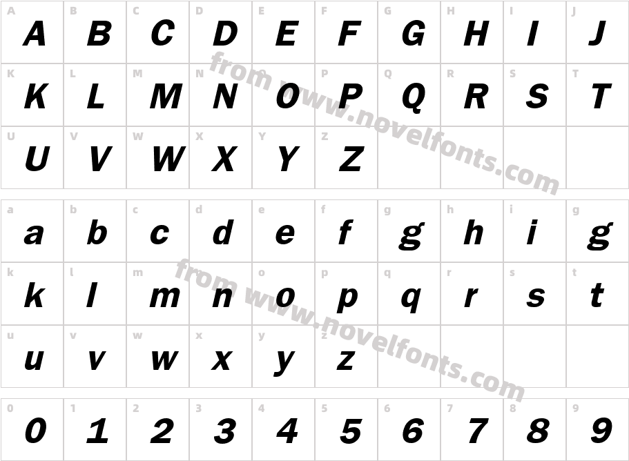 Frankfurt Bold ItalicCharacter Map