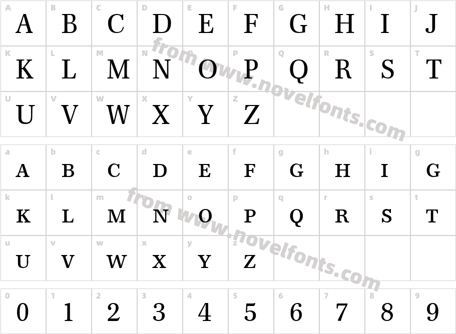 Franklin Serif Smc RegularCharacter Map