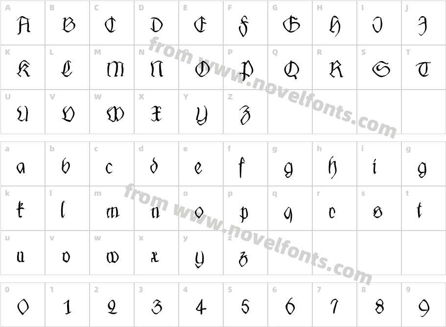 Frax Handwritten Xtrem MediumCharacter Map