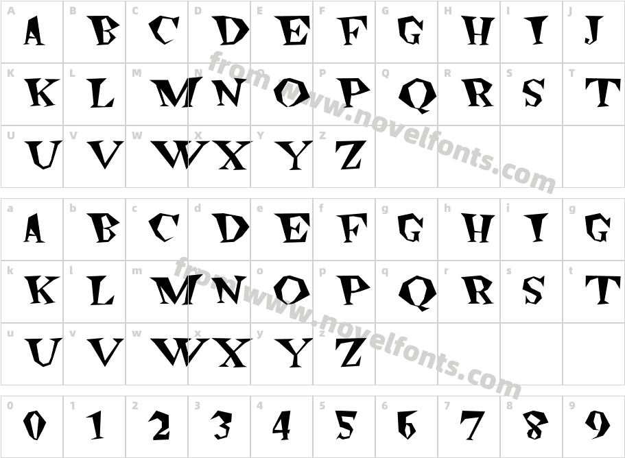 FreakoutCharacter Map