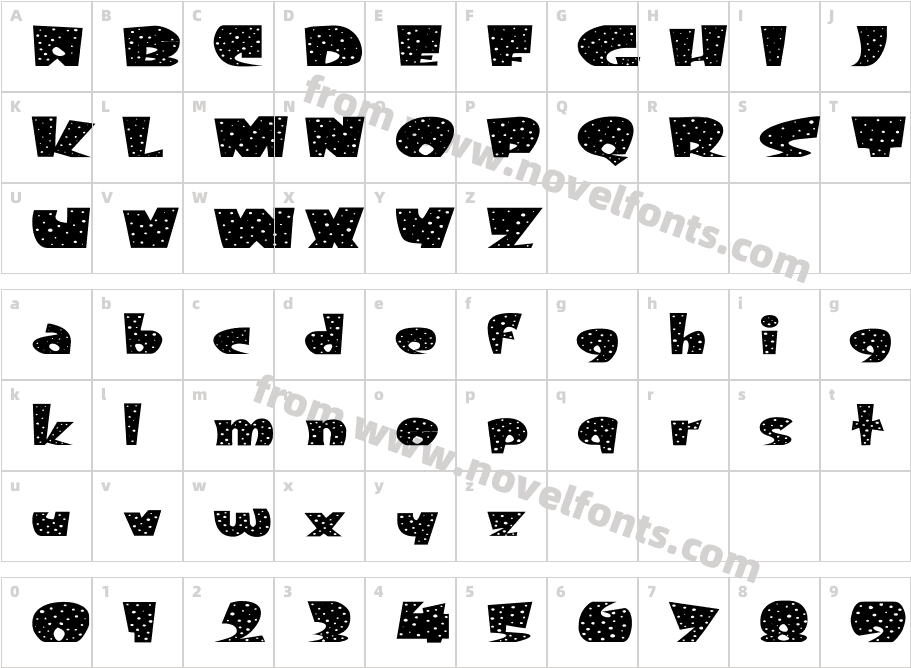 FreckleExtendedRegularSWFTECharacter Map