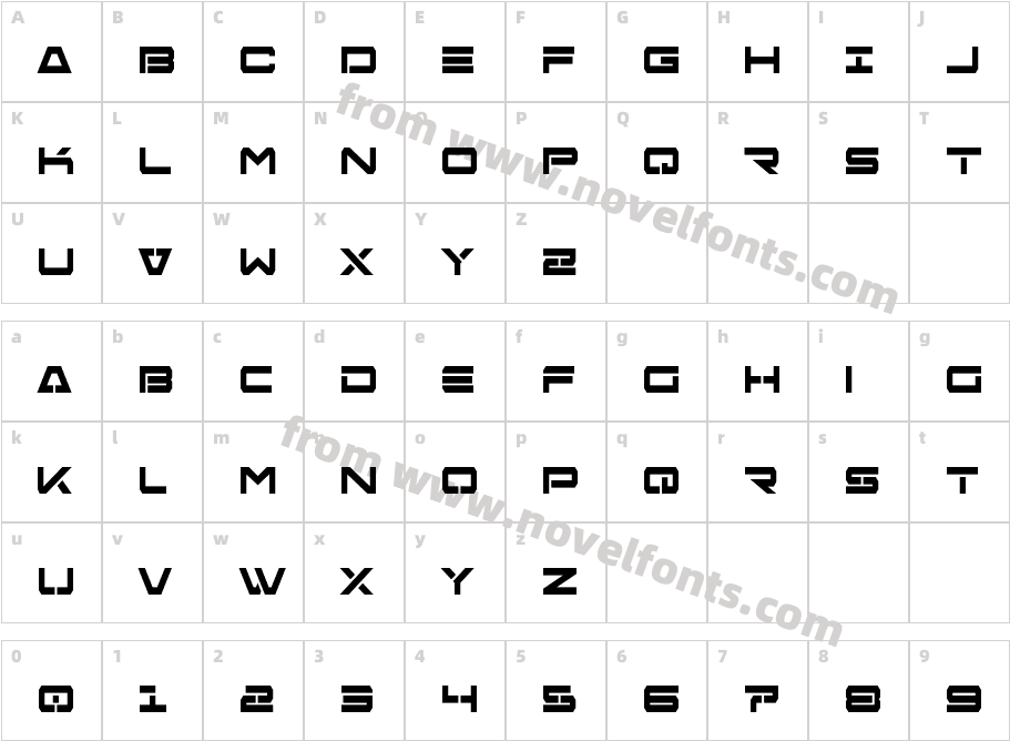 Free Agent Bold CondensedCharacter Map