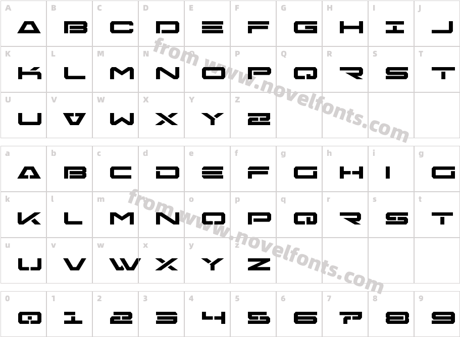 Free Agent Bold ExpandedCharacter Map