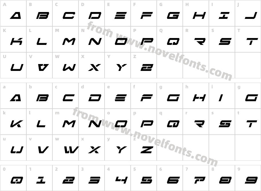 Free Agent Bold ItalicCharacter Map