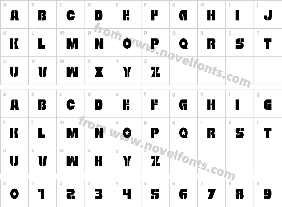 Freedom Fighter CondensedCharacter Map