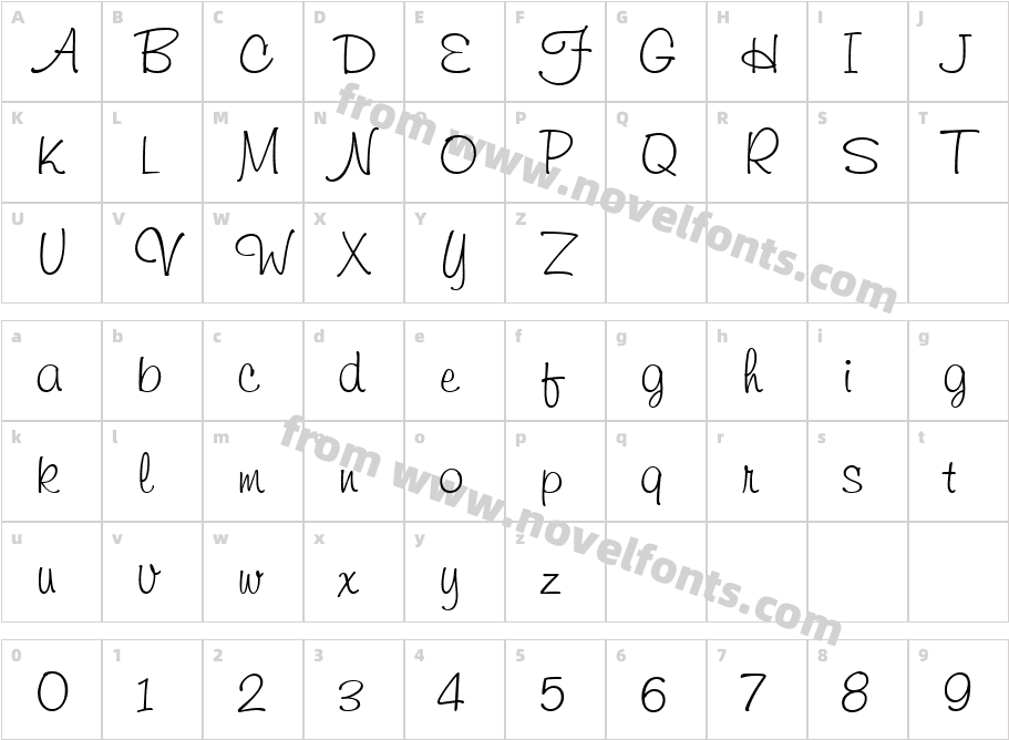 Freehand591BT RegularACharacter Map