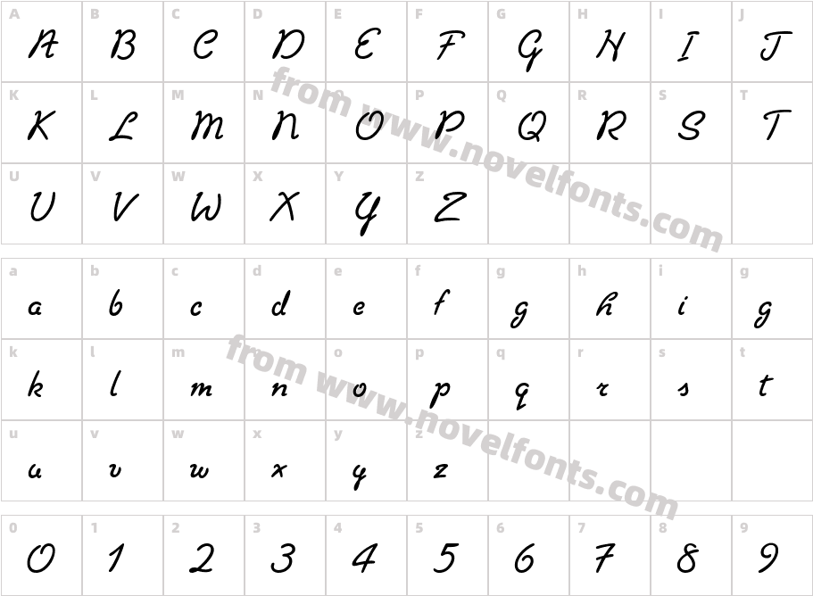 French Letters PlainCharacter Map