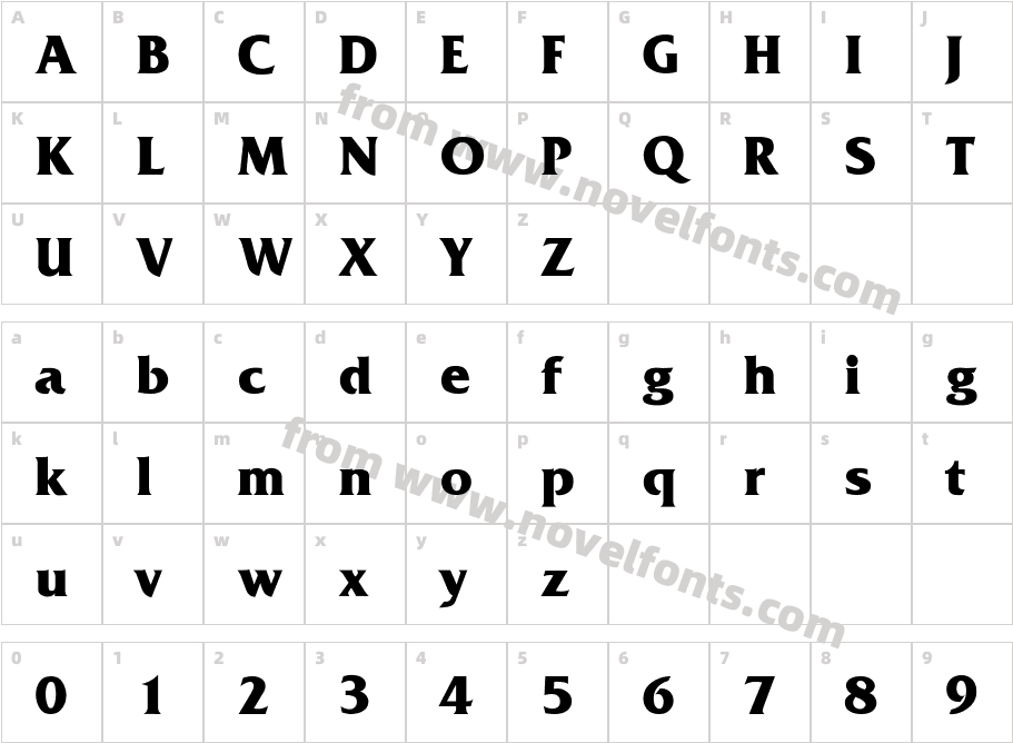 Friz Quadrata ThinCharacter Map