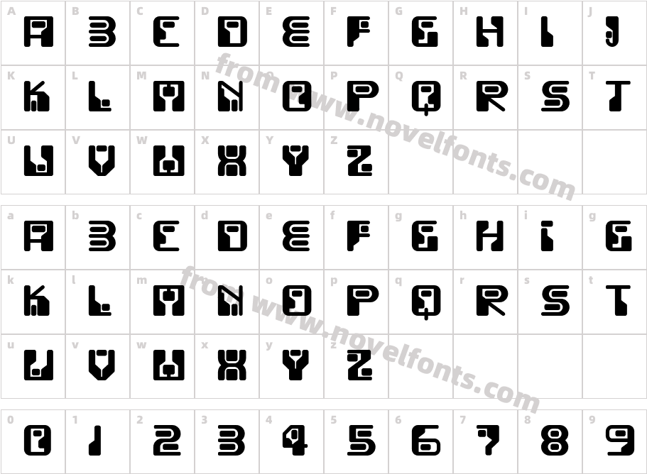 Funky RundkopfNFCharacter Map