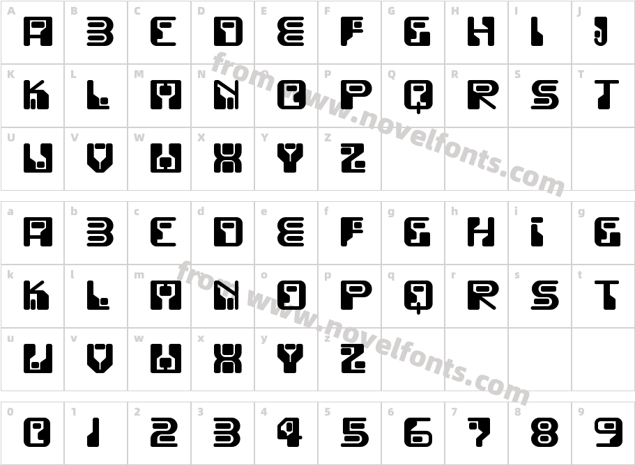 Funky RundkopfNFCharacter Map