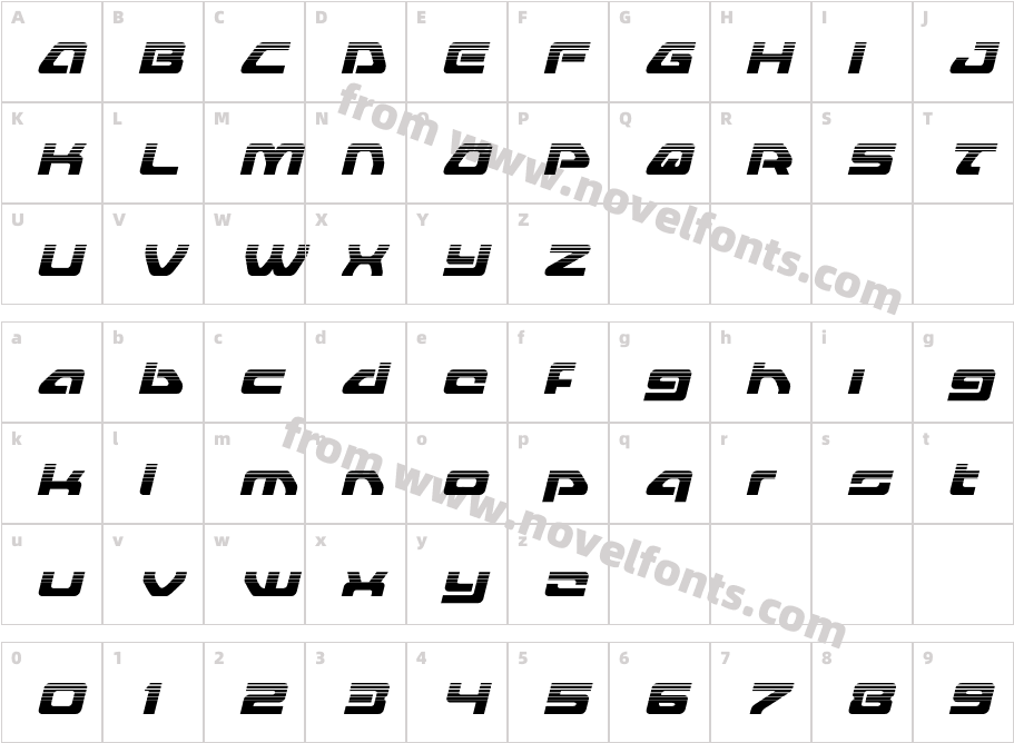 Furian Halftone ItalicCharacter Map