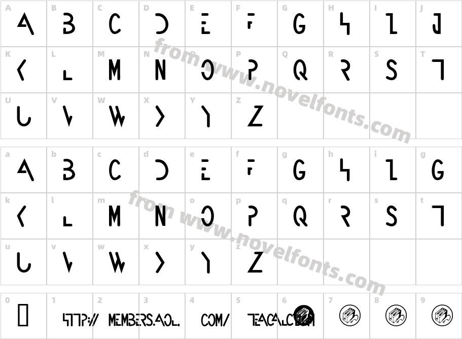 Futureman betaCharacter Map