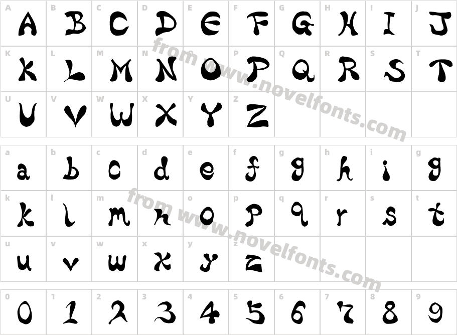 Bharatic-FontCharacter Map