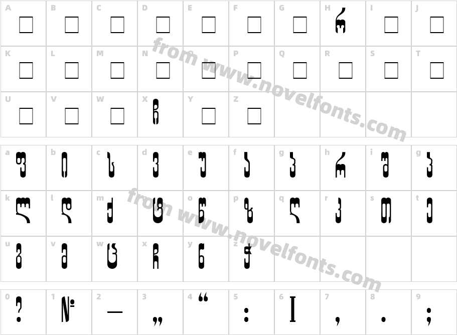 GEDI MZE 93Character Map