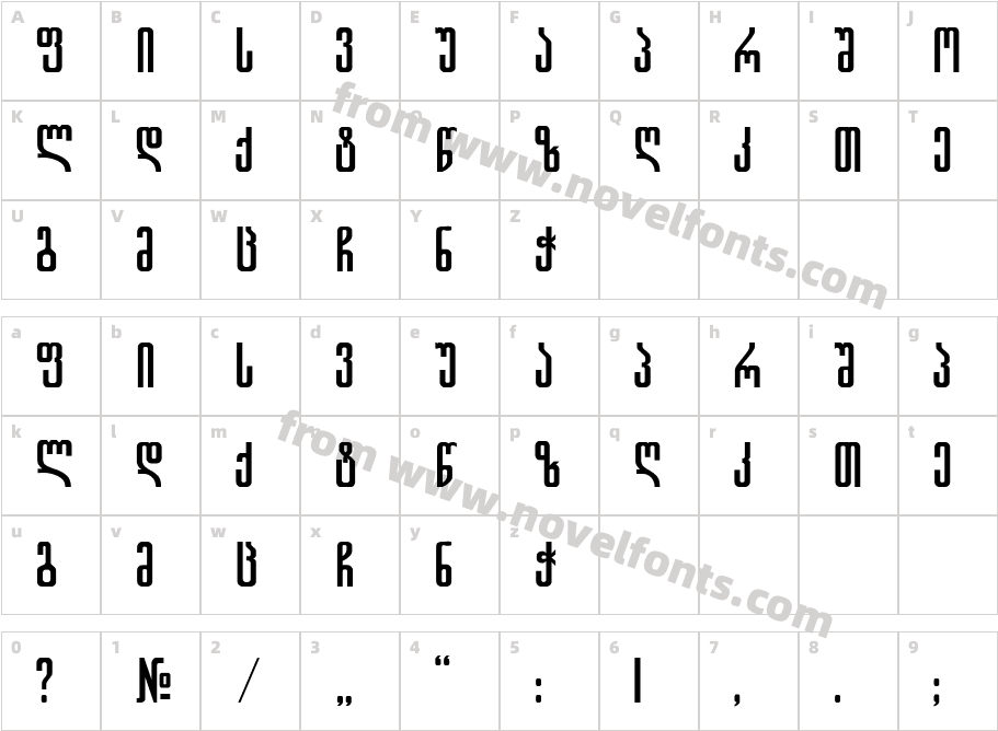 GREMY A&VCharacter Map