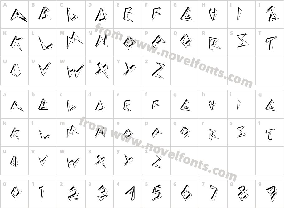 GalagoCharacter Map