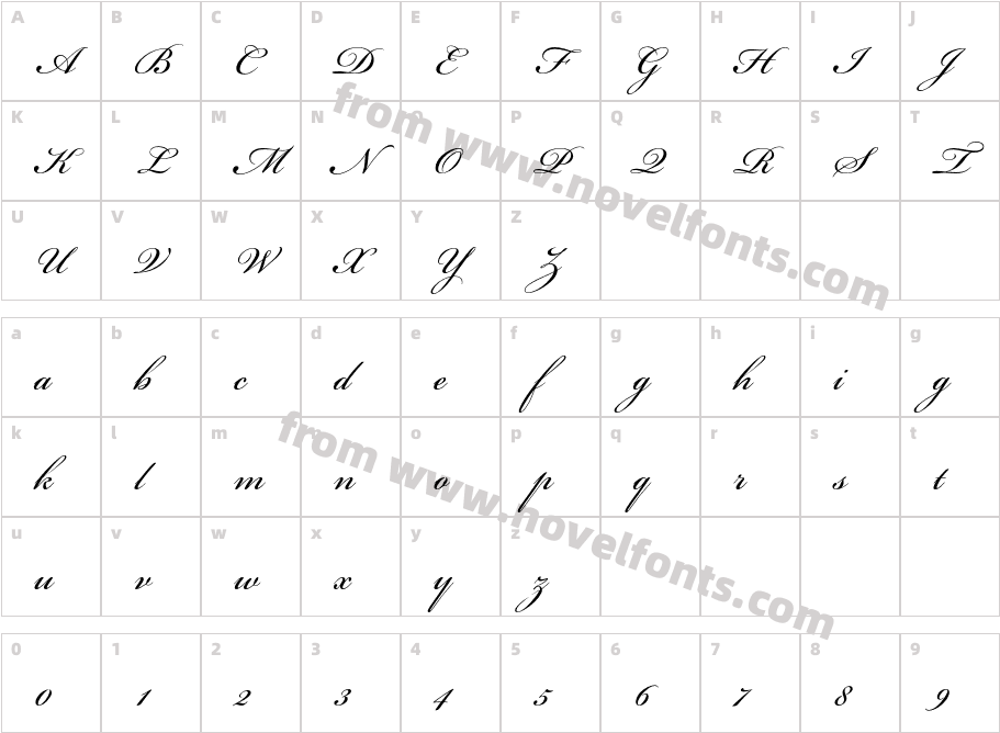 BickhamScriptPro3Character Map