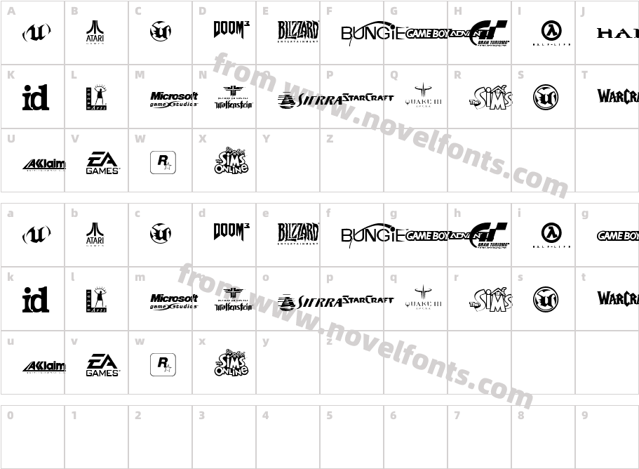 Game LogosCharacter Map