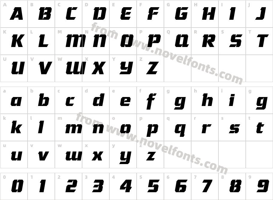 Gamer Bold ItalicCharacter Map