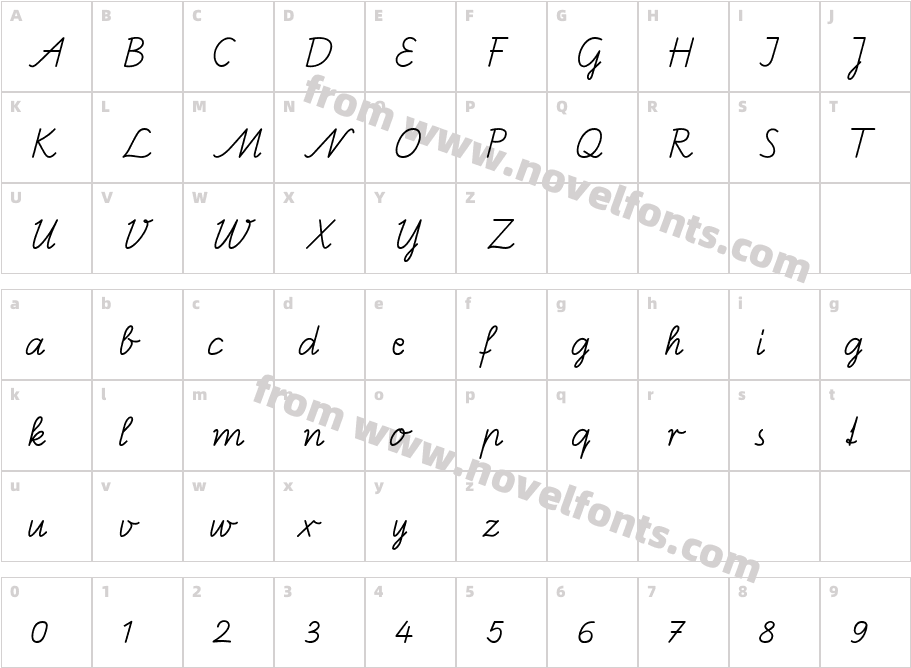 BienchenSAS-ItalicCharacter Map