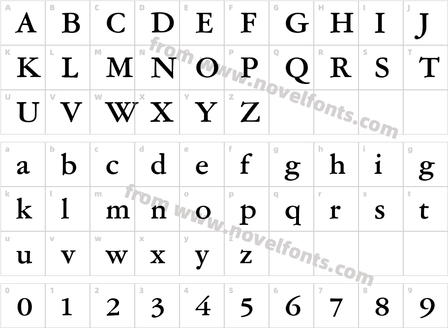 Garamond ATF Micro MediumCharacter Map