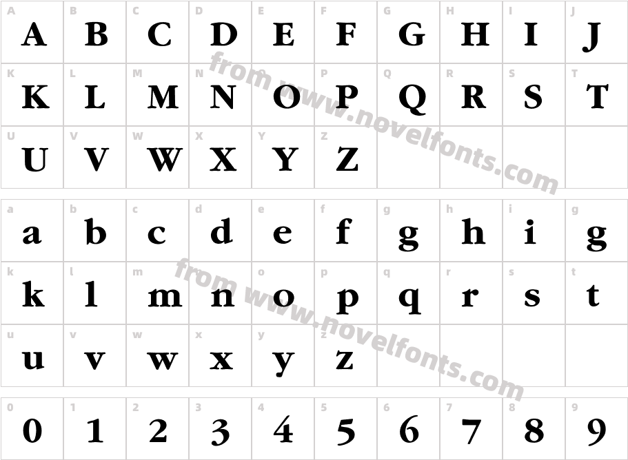 Garamond BoldCharacter Map