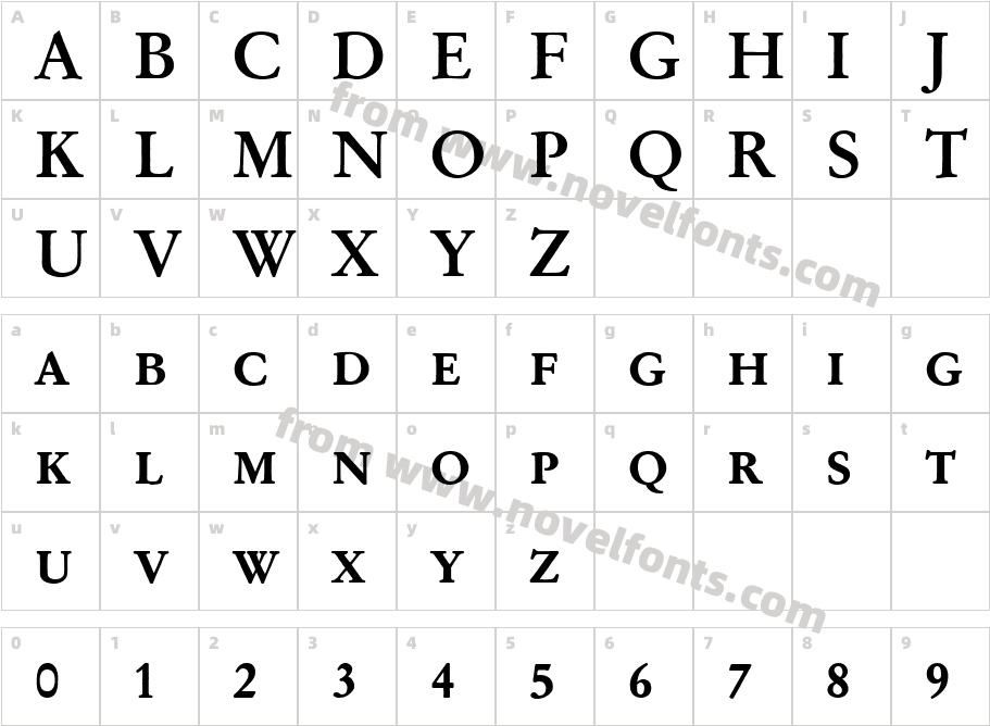 Garamond No2DCD MediCharacter Map