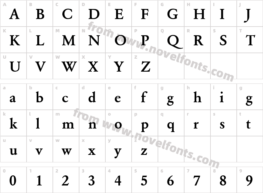 Garamond_A.Z_PS BoldCharacter Map