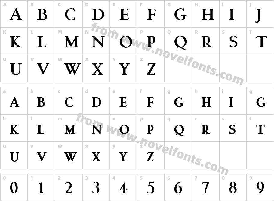 Garava Small Caps BoldCharacter Map